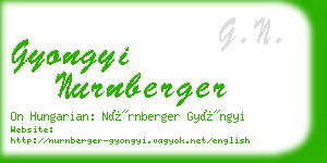 gyongyi nurnberger business card